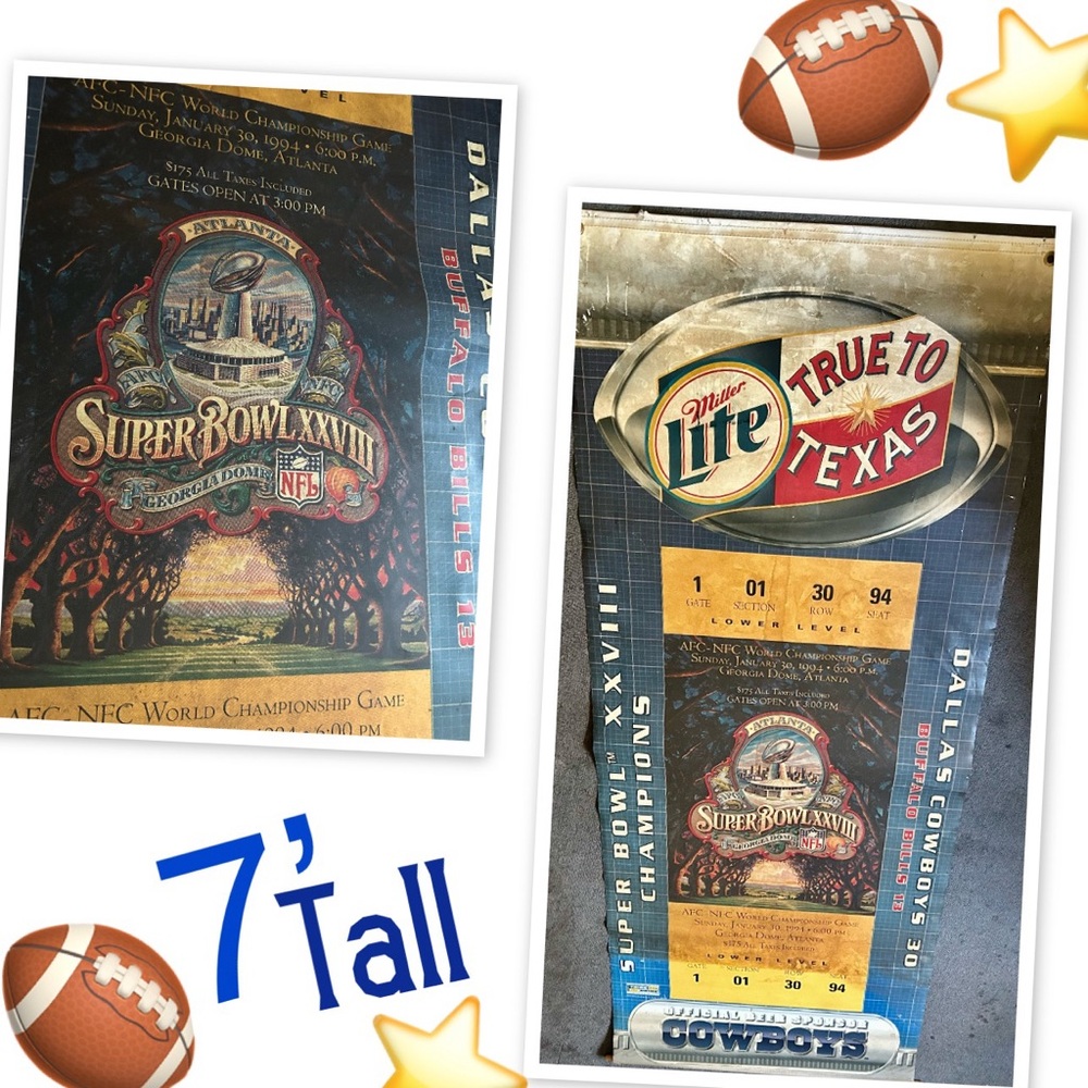 Vintage 1994 SUPER BOWL Street Banner Memorabilia